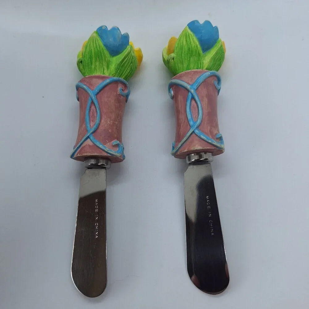 Flower Pot Easter Spring Novelty Appetizer Knife‎ Vintage Souvenir Collectible